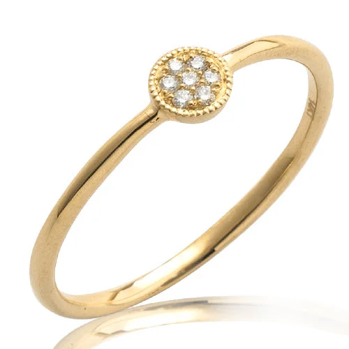 Engagement rings with modern sophistication for women -14KY 0.04CTW DIAMOND FLAT DISC RING