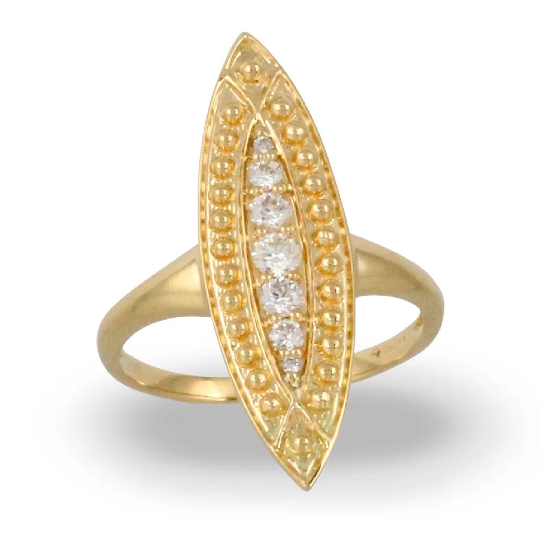 Gold engagement rings for women -Doves Diamond Fashion Collection 18K Yellow Gold Diamond Ring