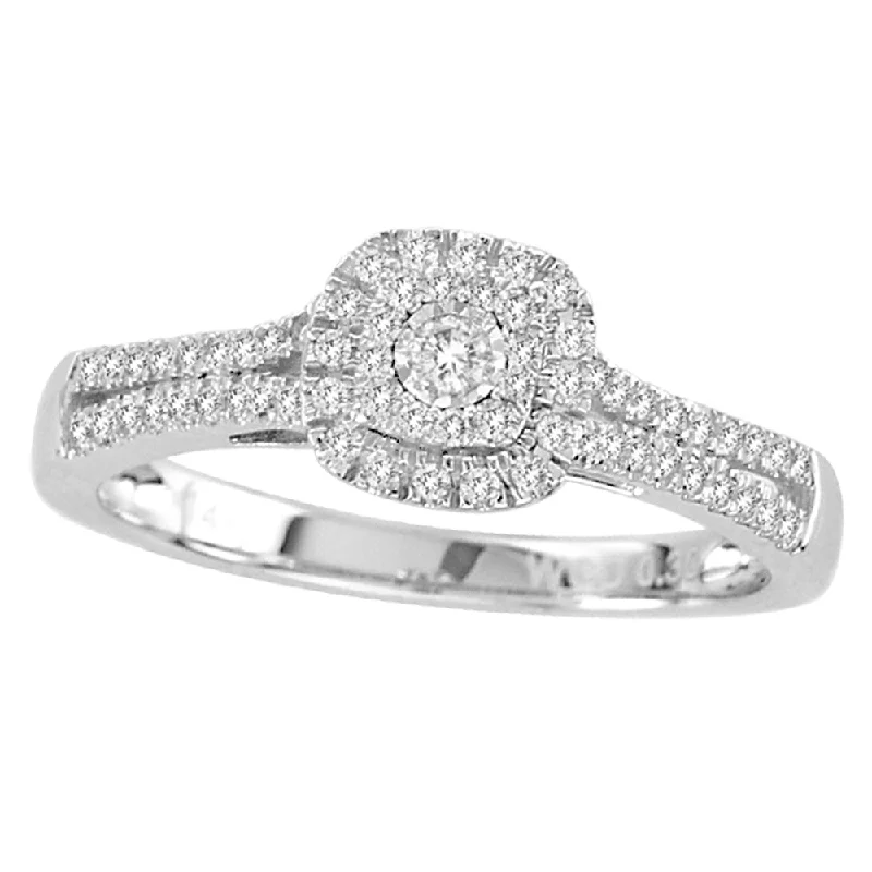 Round cut engagement rings for women -14K 0.30CT Diamond RING