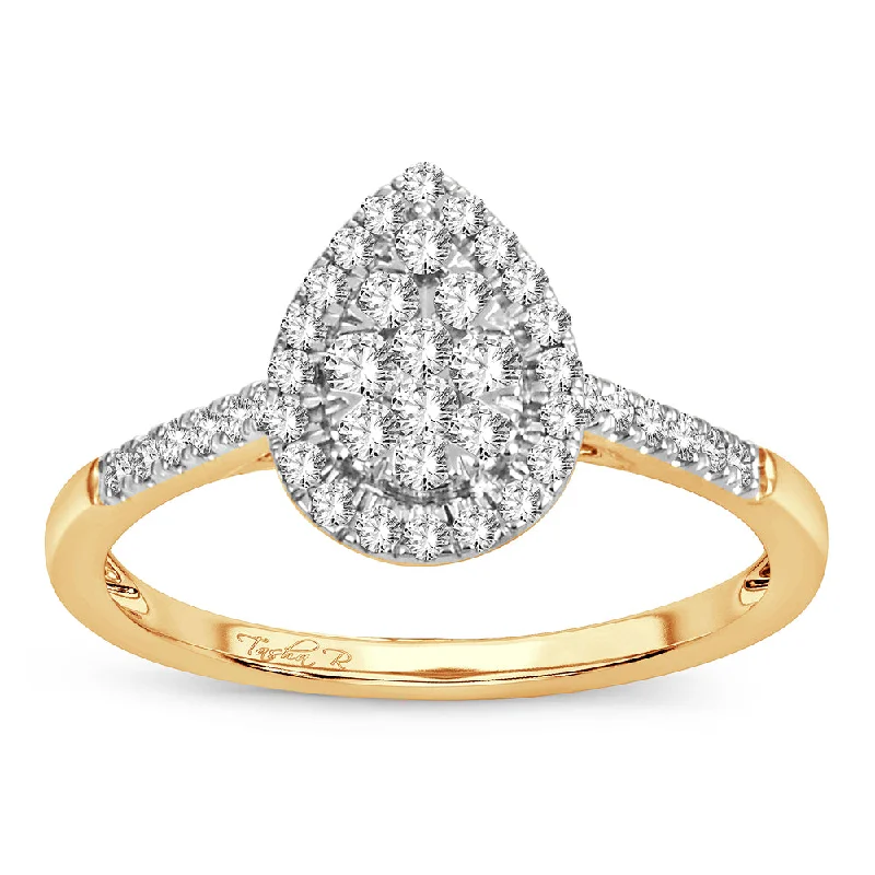 Modern twist engagement rings for women -14K 0.33CT Diamond ring