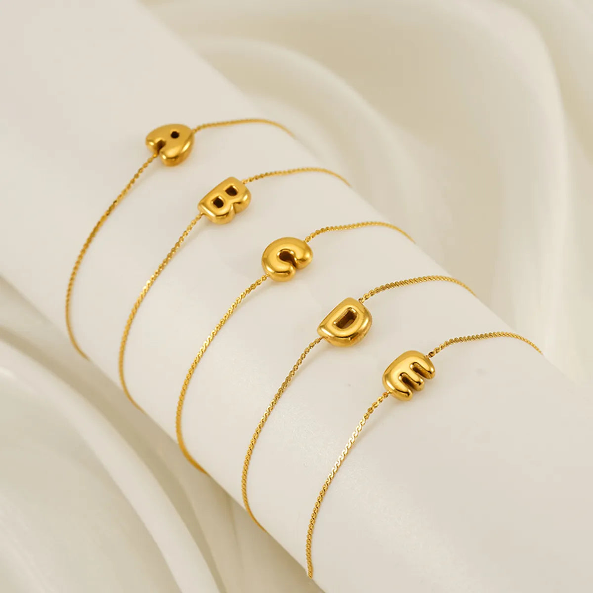 Boho bracelets for women -Casual Simple Style Letter 304 Stainless Steel 18K Gold Plated Bracelets In Bulk