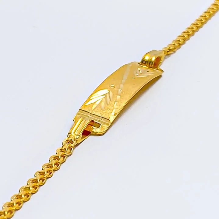 Friendship bracelets for women -Engraved 22k Gold Baby Bracelet