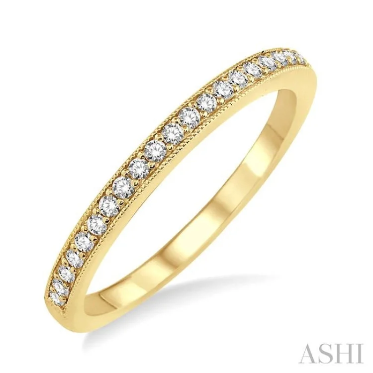 Engagement rings with vintage design for women -1/5 ctw Round Cut Diamond Wedding Band in 14K Yellow Gold