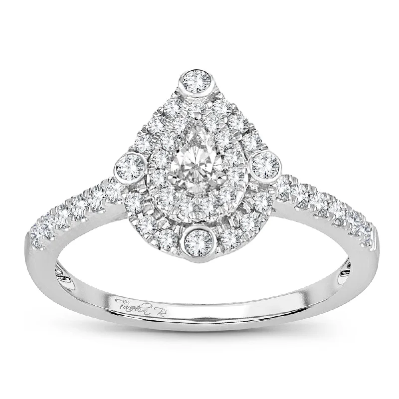 Engagement rings with diamond accents for women -14K 0.50CT Diamond ring