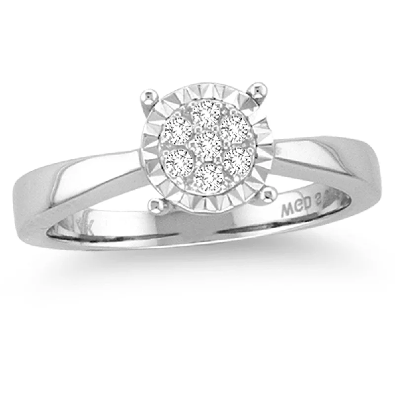 Engagement rings with sparkling diamonds for women -14K 0.15CT Diamond  RING